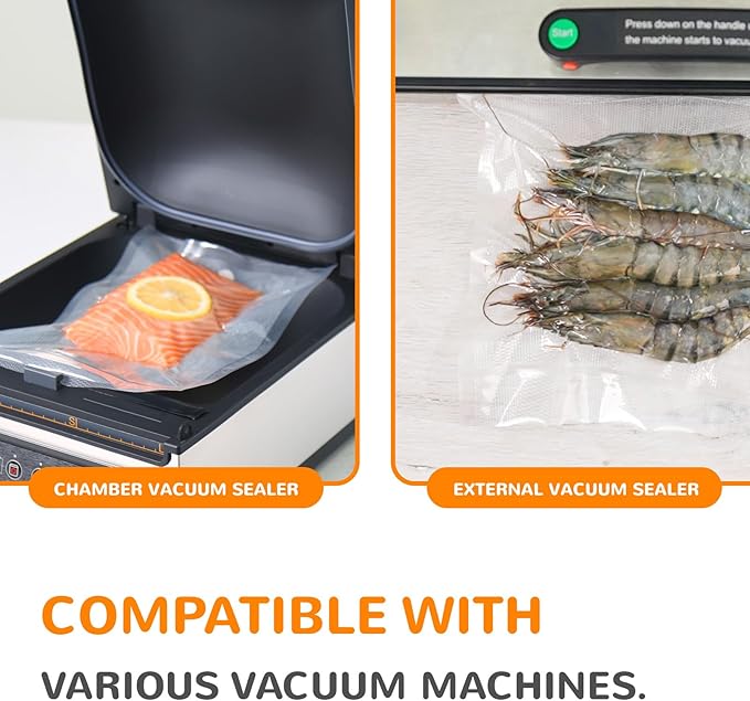 All-in-One Variety Pack Vacuum Sealer Bags & Rolls – 50x 6''x10'', 70x 8''x12'', 2 Rolls 11''x20', 2 Rolls 8''x20' – Premium 