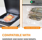 Multi-Size Sealing Solution Vacuum Sealer Bags & Rolls – 100x 6''x10'', 100x 8''x12'', 3 Rolls 11''x20', 3 Rolls 8''x20' – Pr