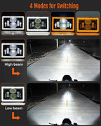 LED Headlight Light Bar Kit with Mounting Bracket for Suzuki DR650S DR650SE DRZ400 DRZ400S DRZ400SM - 4800LM High/Low Beam, 6