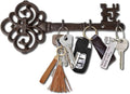 Comfify Cast Iron Skeleton Key Holder for Wall - Decorative Farmhouse Rustic Wall Mount Key Organizer - 3 Key Hooks - Vintage