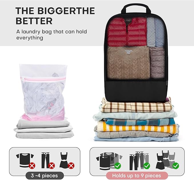4 PCS Set Compression Packing Cubes for Travel, Lightweight Packaging Organizer Bags for Carry On Space Saving, Travel Essent