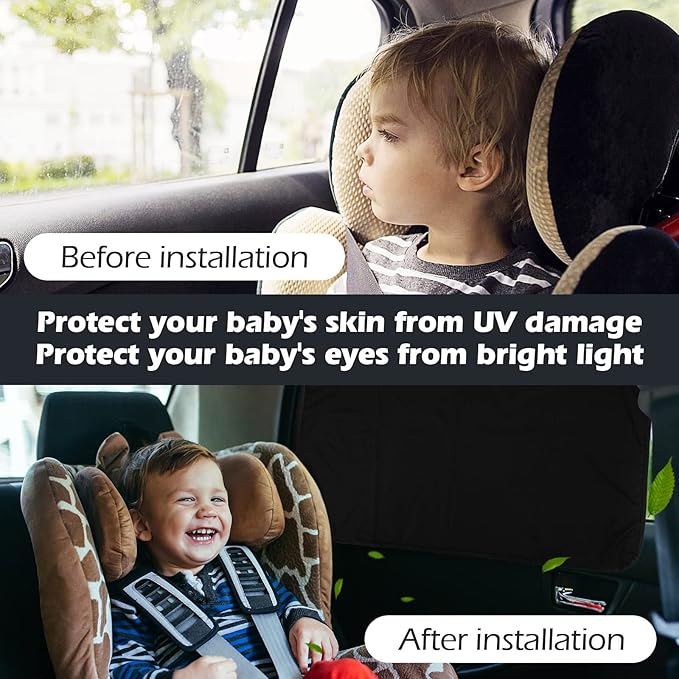 XCBYT Magnetic Car Window Shades 4 Pack - Blackout Side Window Sun Shade for Privacy & Car Camping, 99% UV Blocking Car Window Covers for Side Windows, Heat Protection Travel Shades for SUV Sedan