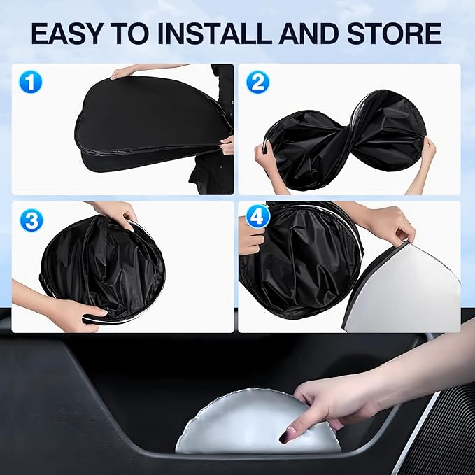 Sunsdrew 8PCS Windshield Sun Shade Kit for Kia Telluride 2020-2025 Full Privacy Side Rear Window Shade Cover Foldable Sun Visor Protector Blocks UV&Heat Telluride Interior Accessories