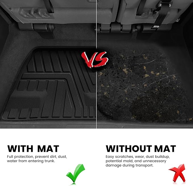 LASFIT Trunk Mat for Honda Odyssey 2026 2025 2024 2023 2022 2021 2020 2019 2018 Mini Passenger Van, All Weather TPE Cargo Mat Trunk Liner Only, Black (EX-L/Elite/Touring/Sport-L/Sport/EX/LX)