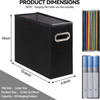 4 Pack Letter Size File Storage Box Collapsible, Fabric Hanging File Folders Organizer, Portable Office Document Holder with 