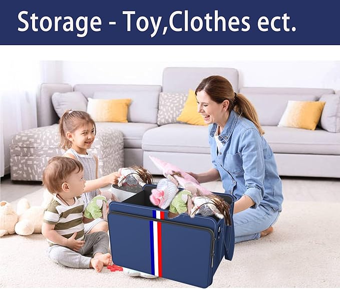 Homeve Trunk Organizer for Car, Waterproof Collapsible 3 Compartments Car Organizer, Foldable Storage for Car Accessories, Too