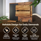 Flexzion Rustic Wood Entryway Mail Sorter Holder, Wall Mount Mudroom Storage Organizer with Blackboard Chalkboard Memo Board 
