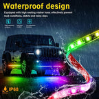 Car Underglow Kit, 12V 6 pcs RGB Led Lights Strip Neon Ambient Sets with Turn Signal for Cars, SUV, Truck Exterior Chassis Colorful Glow Accessories Controlled by APP, Sync to Music