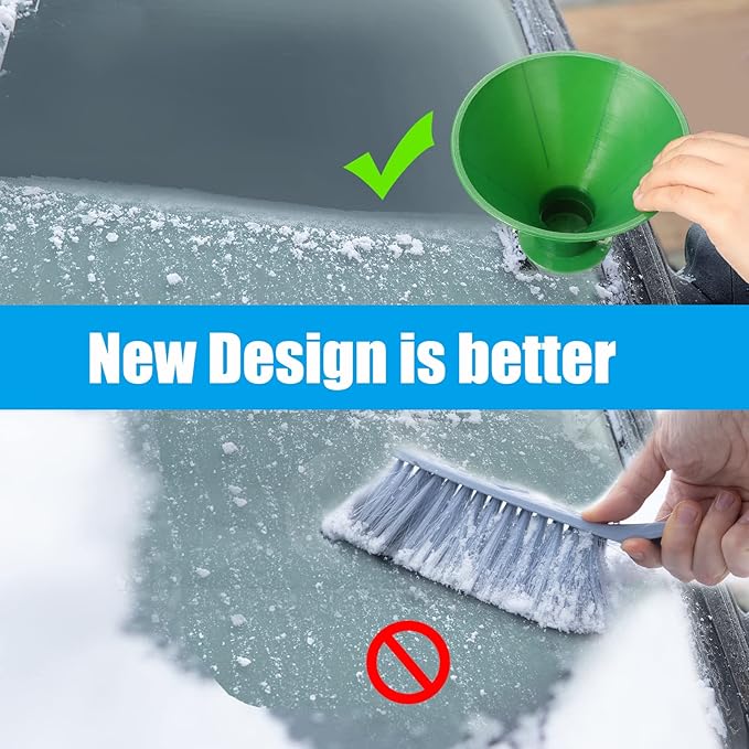 Hicarer 4 Pack Magical Ice Scraper Round Snow Scraper Funnel Car Snow Removal Shovel Tool Cone Magic Car Ice Winter Accessories for Windshield Window Vehicle Truck Automotive