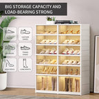 CIMLORD 6-Tier Foldable Shoe Rack Organizer for Closet 24Pairs Plastic Shoe Shelf Collapsible Shoes Storage Box Clear Shoe Bo