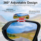 LivTee Clip on Blind Spot Mirror, HD Glass Frameless Convex Rear View Mirrors Exterior Accessories with Wide Angle Adjustable Stick for Car SUV and Trucks, White