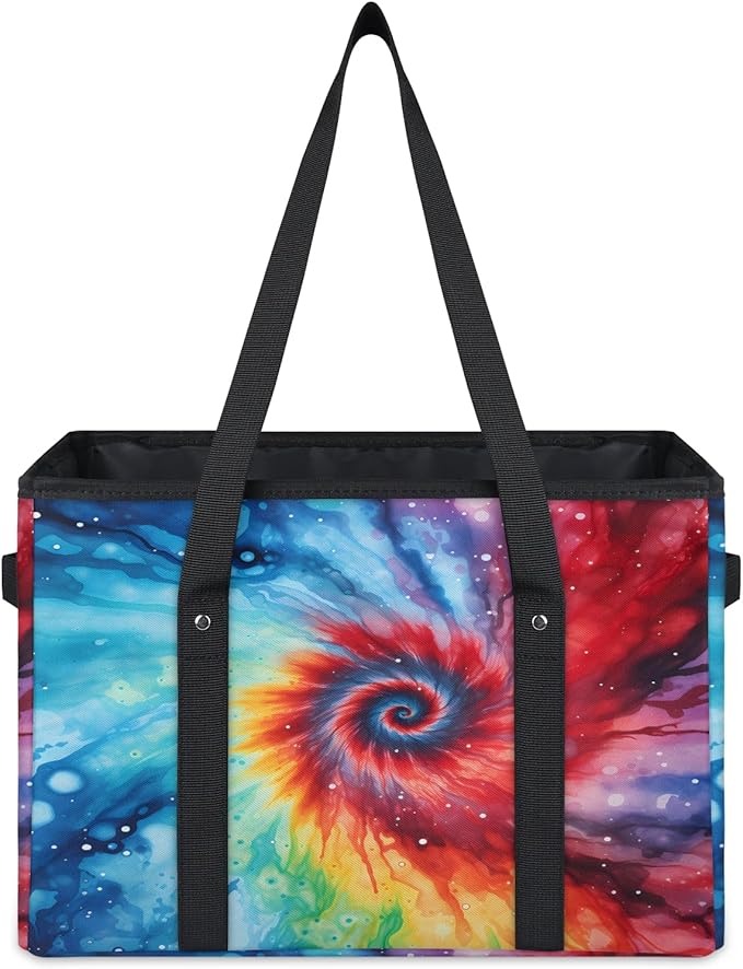 Reusable Grocery Bags Heavy Duty Shopping Bags Foldable Large Tote Bags with Long Handles & Hard Bottom