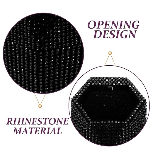 iplusmile Bling Car Trash Can with Lid, Black Rhinestone Sparkly Auto Garbage Bin for Women Girls, Mini Vehicle Waste Container Organizer for Cup Holder, Interior Decor Accessories
