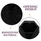 iplusmile Bling Car Trash Can with Lid, Black Rhinestone Sparkly Auto Garbage Bin for Women Girls, Mini Vehicle Waste Container Organizer for Cup Holder, Interior Decor Accessories