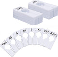 40 Pack Rectangular White Plastic Clothing Size Closet Rack Dividers Hangers, Preprinted in 8 Sizes XXS, XS, S, M, L, XL, XXL