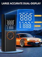 AIRSURE Tire Inflator Portable Air Compressor, 150PSI Cordless Tire Pump with USB Output, 12V DC Car Plug & Dual Power 6000mAh, Fast Inflation Air Pump for Cars, Bikes, Motorcycles and Balls