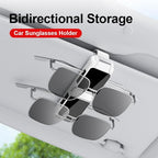 Universal Car Sun Visor Double-Layer Glasses Holder,Practical Visor Sunglasses Holder Clip,Space-Saving Car Interior Accessory,car Sunglass Holder that Can Hold Two Pairs of Glasses (White)