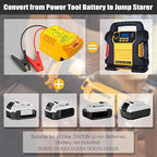 Jumper Cables with Adapter for DeWalt 20V Battery Jump Car Starter,12V Portable Car Starter,with 11AWG Jump kit Cable for Automotive Booster Cable Adapter(Battery not Included)