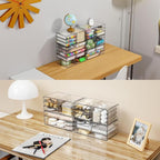 Yieach 3Pack Clear Drawer Organizers Stackable,Acrylic Storage Drawers With 10 Drawers,Multipurpose Office Supply Organizer a