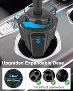 woleyi Tablet Holder for Car Cup Holder, [Full Motion Swivel 19.7" Height] Metal Tablet Car Mount for Truck, for iPad Pro Air Mini, Galaxy Tab, Z Fold, Fire, iPhone, 6-15.6" Devices, Cars Trucks SUVs