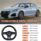 GIANT PANDA Steering Wheel Cover for Nissan Altima Rogue - Car Steering Wheel Cover for Nissan D Shape(Blue-D-Shaped)