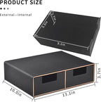 Stackable desktop organizer (with drawer) pu leather material with small double drawer gold edge organizer, multi-functional 