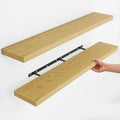 Fun Memories Rustic Wood Floating Shelves for Wall, Space-Saving Wall Mounted Shelves for Bathroom, Bedroom, Living Room and 