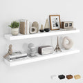 Dreamland 40Inch Floating Shelves for Wall, Rustic Wooden White Floating Shelves for Living Room, Kitchen, Farmhouse, Deep Wa