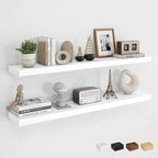 Dreamland 40Inch Floating Shelves for Wall, Rustic Wooden White Floating Shelves for Living Room, Kitchen, Farmhouse, Deep Wa