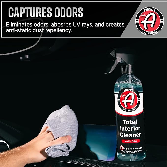 Adam's Polishes Total Interior Cleaner & Protectant, Quick Detailer & SiO2 Protection, Ceramic Infused, Anti-Static, OEM Fini