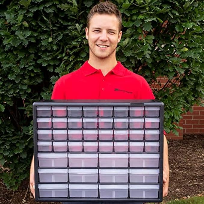 Akro-Mils 44-Drawer Plastic Drawer Storage Cabinet for Garage Organization, Bead Organizer, Building Bricks Storage, Teacher 