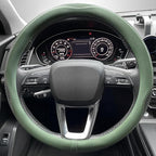 LKWLIKEI Car Steering Wheel Cover, Universal 15 inch, the Latest Microfiber Leather Breathable Technology Fabric, Non-Slip, C