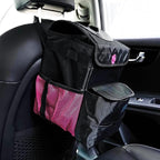 Car Trash Can Foldable Garbage Bin Leakproof 3 Gallons Black Pink