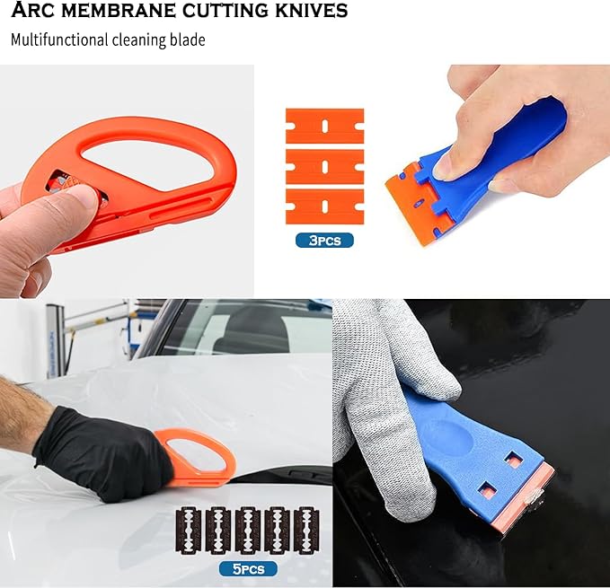 JIURUN 43 PCS Car Window Tint Kit, Vinyl Wrap Tool Window Tint Squeegee Tools Vehicle Glass Protective Film Installation Kit Automotive Window Film Tinting Kit