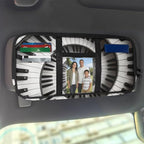 Piano Keyboard Car Sun Visor Storage Bag, Car Accessories with Zipper Visor Storage Pouch Tactical Panel Adjustable Straps for SUV Truck