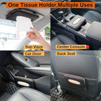 Car Tissue Holder, Sun Visor Tissue Holder, Car Visor Napkin Holder, PU Leather Backseat Tissue Case Holder for Car Vehicle with Zipper (Black)