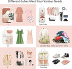 6 Pcs Compression Packing Cubes, Packing Cubes for Travel, Waterproof Luggage Organizer Bags Set, Cute Packaging Cubes for Wo