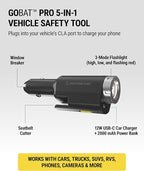 Scosche PB5N1 GoBat Pro 5-in-1 Vehicle Safety Kit, Emergency Car Escape Tool with Seatbelt Cutter, Glass Window Breaker, LED 