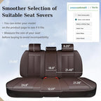 Coverado Rear Seat Covers for Cars, Brown Back Seat Protector, Back Seat Cover for Kids, 3-Pieces Waterproof Car Seat Cushion
