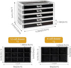ProCase Earring Holder Organizer Jewelry Box with 5 Drawers, Acrylic Clear Earring Case with Adjustable Velvet Trays for Wome