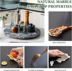 Koville 16'' Luxurious Natural Marble Lazy Susan Marble Turntable for Kitchen Dinning, Lazy Susans Organizer for Cabinet, Ser