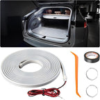 Car LED Strip Lights, 4M Waterproof Dynamic Flowing Car Trunk Light Strip, Silicone Flexible Cuttable Auto Interior Lamp Decoration, Universal Fit for Car Trunks, SUVs, and Vans (White)