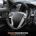 Aimato Customized Steering Wheel Cover for Honda Accord 2008-2012/Pilot 2009-2015/Odyssey 2011-2017,Thin,Anti-Slip,Scratch-Resistant Exclusive Car Accessory for Honda,Matte Black