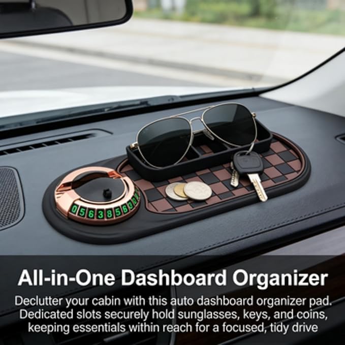 Anti-Slip Mat Solves Every Driver's Biggest Frustration, Auto Dashboard Organizer Pad, Universal Anti-Slip Car Dashboard Mat 