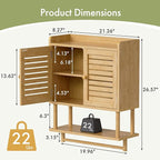 AmazerBath Bathroom Wall Cabinets, Large Bamboo Medicine Cabinets with Towel Bar, Hanging Over Toilet Storage Organizer Cabin