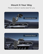Magnetic Phone Car Mount - Magnetic Cell Phone Holder for Car - Perfect for Magsafe Compatible Device iPhone 12-17 & iPhone Air, Galaxy, Smartphone - Multi-Angle Adjustable Suction Cup