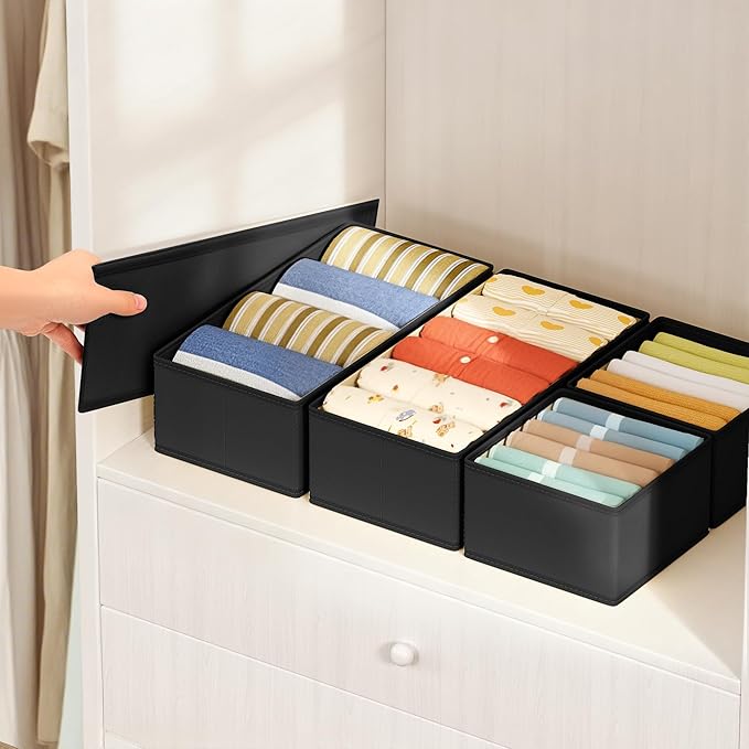DIMJ Drawer Organizer Clothes Storage - 16 Pack Baby Dresser Organizer for Nursery, Foldable Drawer Dividers for Bedroom Clos