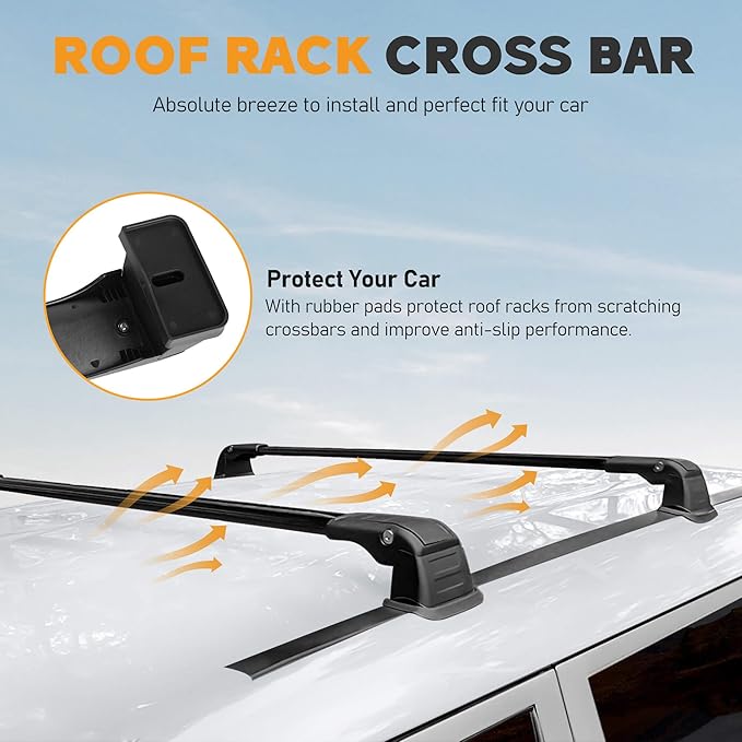 Roof Rack Cross Bar Compatible with Kia Soul 2014 2015 2016 2017 2018 2019 Roof Rack Cross Bars Aluminum Adjustable Roof Rack Rail