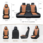Coverado Car Seat Covers Full Set, Seat Covers for Cars, Front Seat Covers and Back Seat Cover Waterproof Leather Automotive 