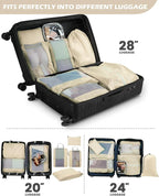 Gonex 8 Set Expandable Mesh Packing Cubes for Travel Essentials, Compression Organizer with Toiletry, Laundry, Shoe, Cable Ba